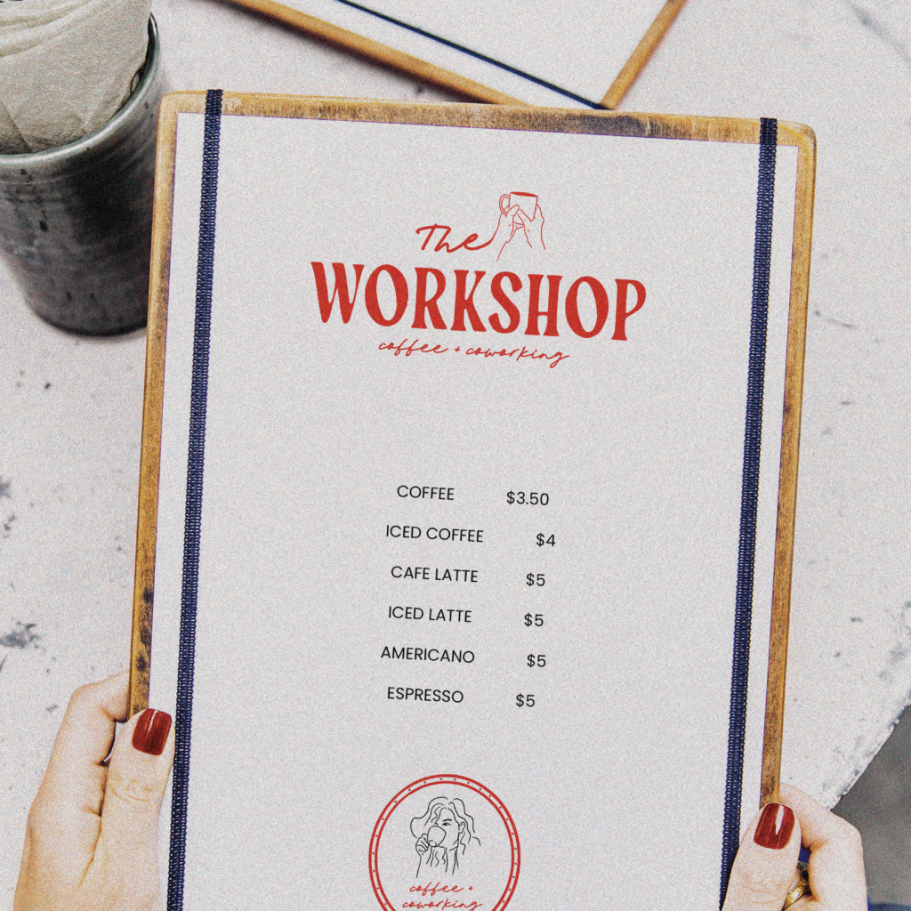 The Workshop Coffee menu